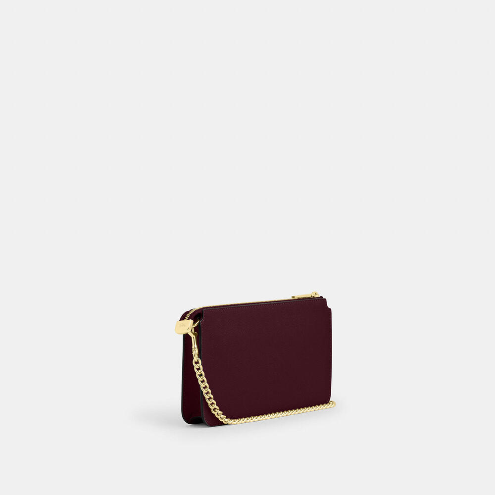 Coach 🆕 Poppy Crossbody Bag with card case dark wine Gold hardware - Picture 4 of 12